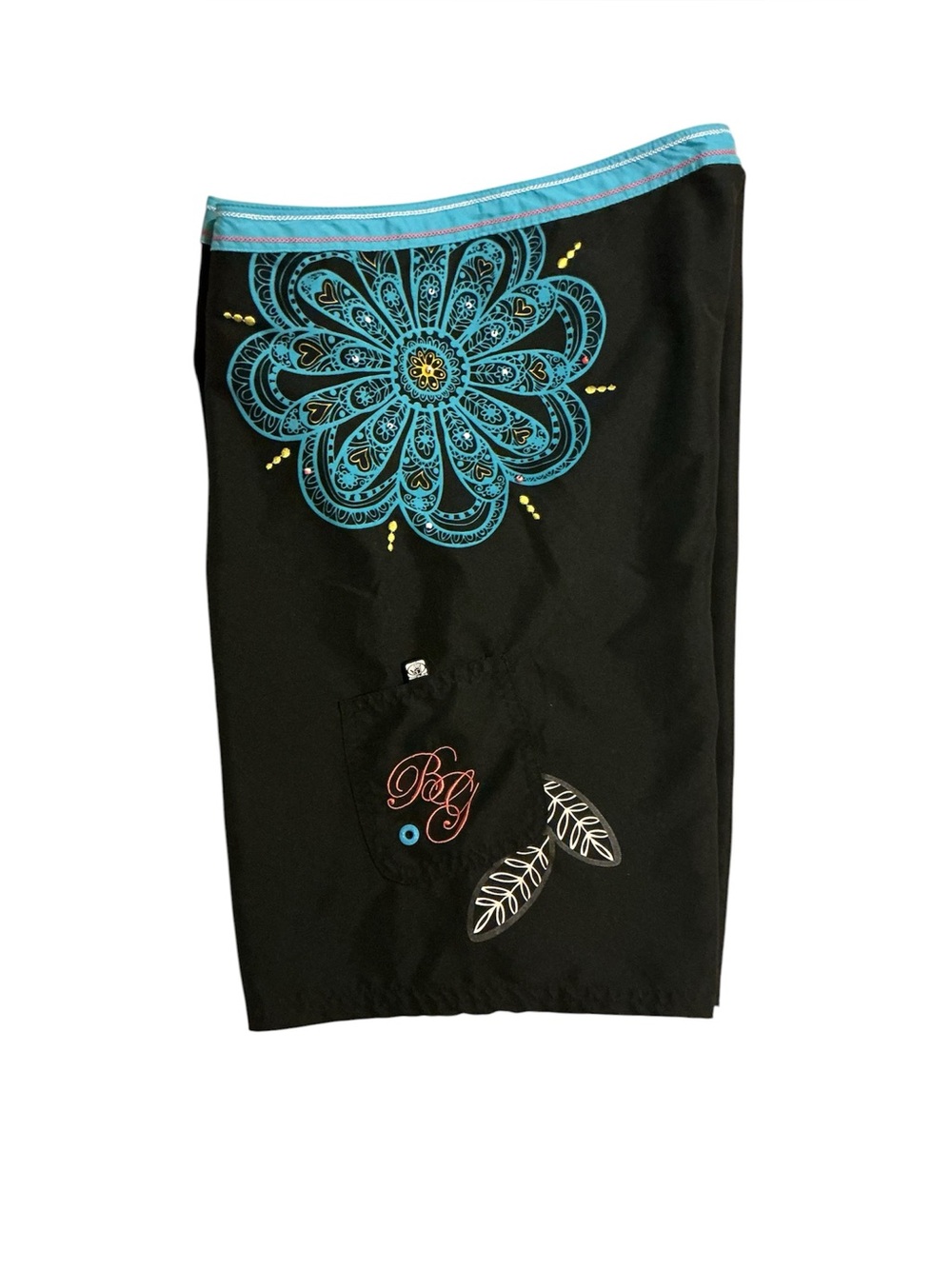 Body Glove women’s swim board shorts boardshorts sz Medium black Mandala design - Picture 3 of 8